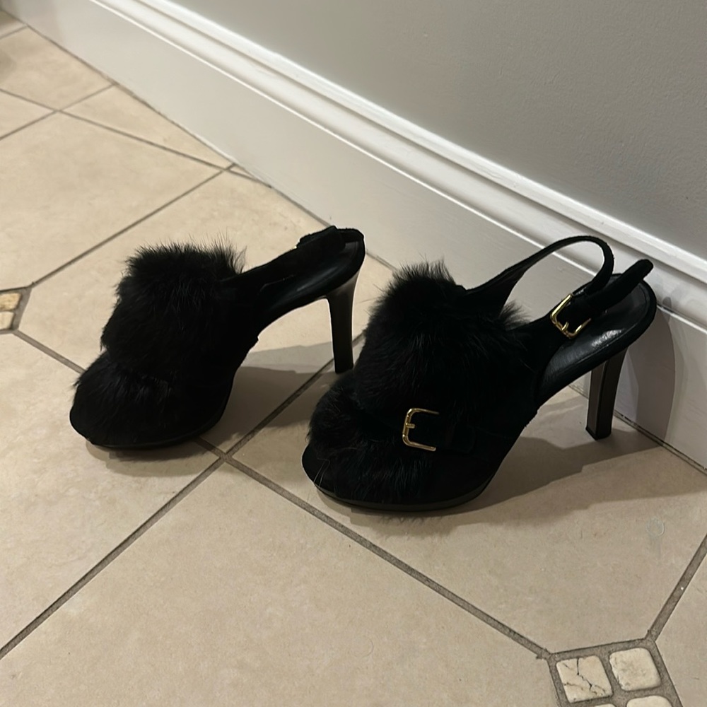 Coach fur heels